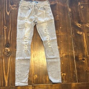 EXPRESS Distressed GREY Wash Skinny Jeans